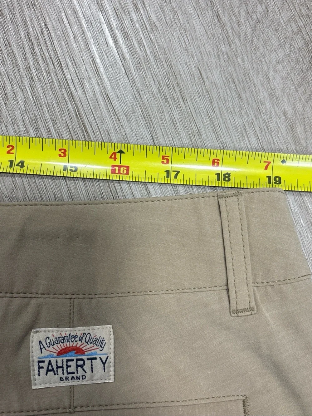 Faherty All Day Shorts Mens 38 Tan Drawstring Chino 9” Inseam Stretch Casual